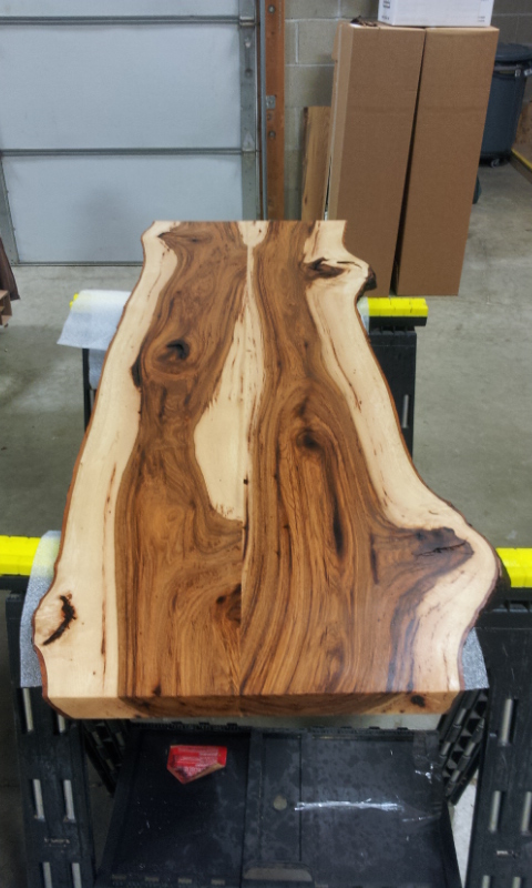 Hickory Slab used for Small Table Top